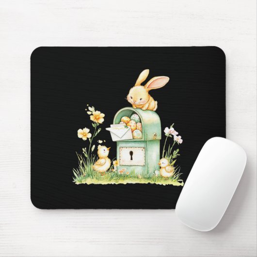 Bunny Mailbox bezorgen met eieren Muismat (Met muis)
