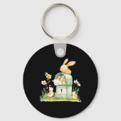 Bunny Mailbox bezorgen met eieren Sleutelhanger (Voorkant)