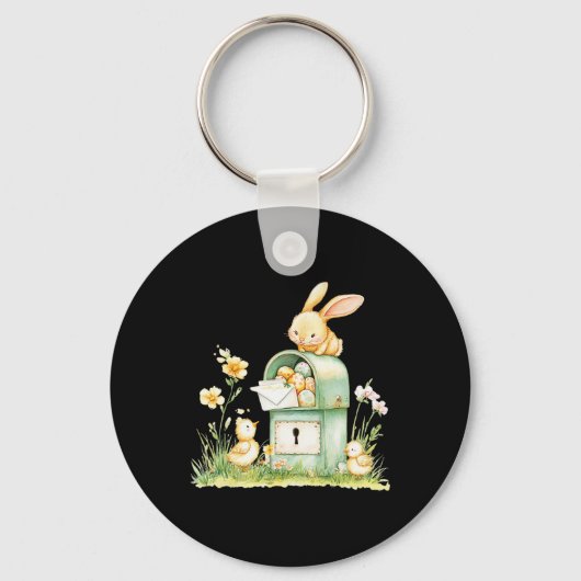 Bunny Mailbox bezorgen met eieren Sleutelhanger (Voorkant)