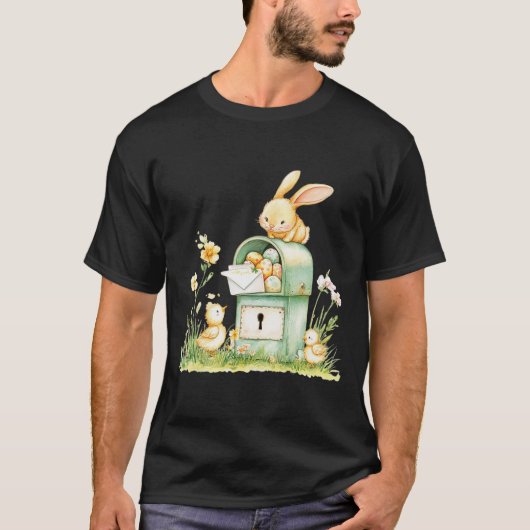 Bunny Mailbox bezorgen met eieren T-shirt (Voorkant)