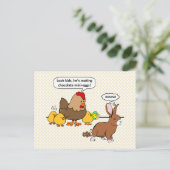 Bunny makes chocolate poop funny cartoon briefkaart (Staand voorkant)