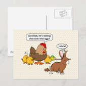 Bunny makes chocolate poop funny cartoon briefkaart (Voorkant / Achterkant)