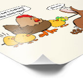 Bunny makes chocolate poop funny cartoon foto afdruk (Hoek)