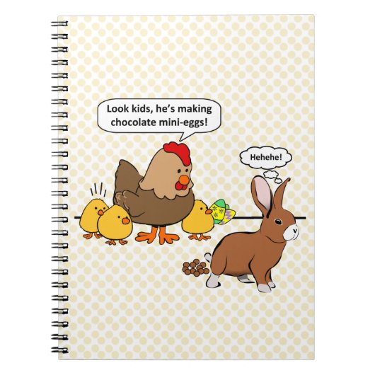 Bunny makes chocolate poop funny cartoon notitieboek (Voorkant)