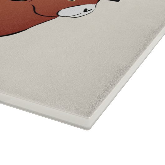 Bunny makes chocolate poop funny cartoon snijplank (Hoek)