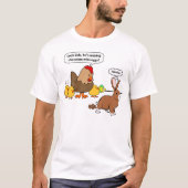 Bunny makes chocolate poop funny cartoon t-shirt (Voorkant)
