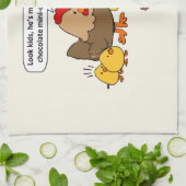 Bunny makes chocolate poop funny cartoon theedoek (Gevouwen)