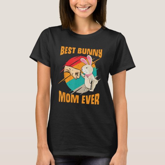 Bunny mama best bunny mum hoppy bunny t-shirt (Voorkant)