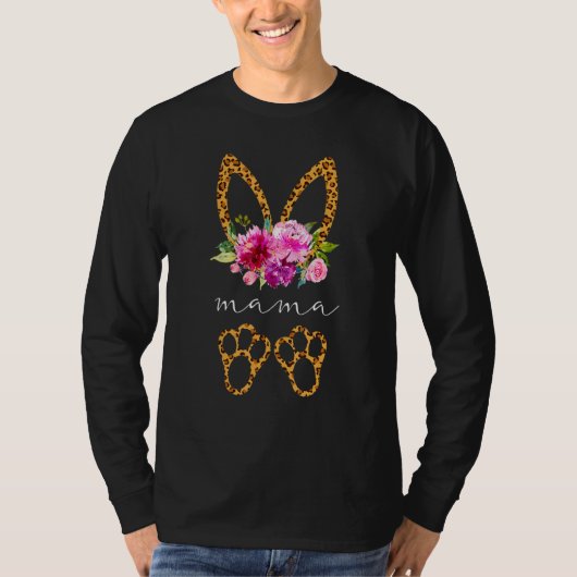 Bunny Mama Leopard Pap voor mannen T-shirt (Voorkant)