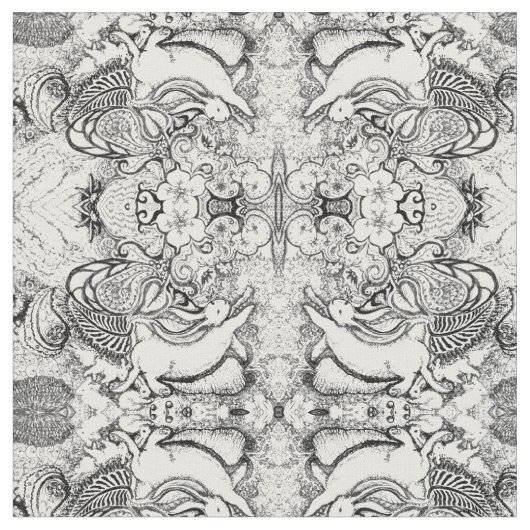 Bunny Mandala Pattern Stof (Close Up)