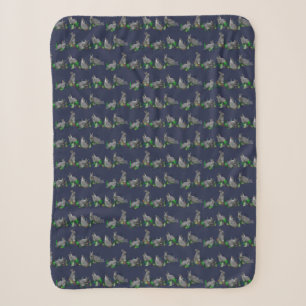 Bunny Meadow Sherpa Blanket (marine) Deken