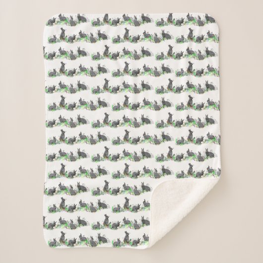 Bunny Meadow Sherpa Dekbed (kies kleur) Deken (Voorkant)