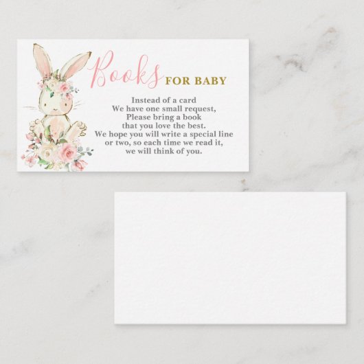 Bunny Meisje Bring Een Boek Kaart (Voorkant / Achterkant)