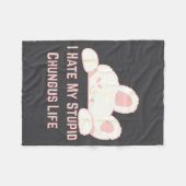Bunny Meme I Hate My Stud Chungus Life  Fleece Deken (Voorkant (Horizontaal))