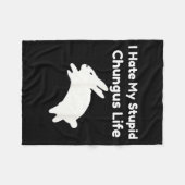 Bunny Meme I Hate My Stud Chungus Life  Fleece Deken (Voorkant (Horizontaal))