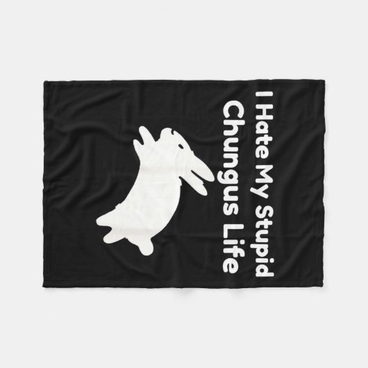 Bunny Meme I Hate My Stud Chungus Life  Fleece Deken (Voorkant (Horizontaal))