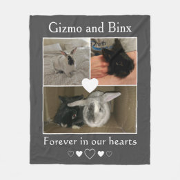 Bunny Memorial  Twee Huisdieren Fotocollage Fleece Deken