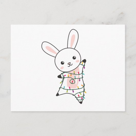 Bunny Merry Christmas Winter Animals Rabbit Briefkaart (Voorkant)