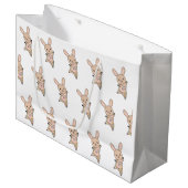Bunny Merry Christmas Winter Animals Rabbit Groot Cadeauzakje (Voorkant Gekanteld)