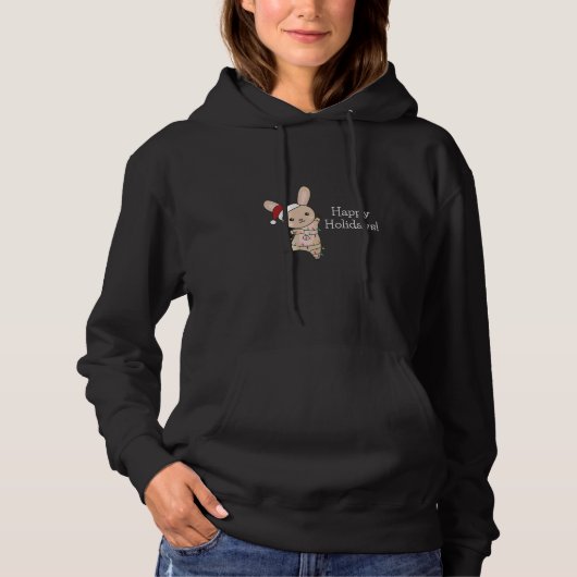 Bunny Merry Christmas Winter Animals Rabbit Hoodie (Voorkant)
