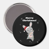Bunny Merry Christmas Winter Animals Rabbit Magneet (Voorkant / Achterkant)