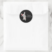Bunny Merry Christmas Winter Animals Rabbit Ronde Sticker (Tas)