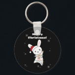 Bunny Merry Christmas Winter Animals Rabbit Sleutelhanger<br><div class="desc">The rabbit for Christmas with fairy lights. Funny animals with gifts and snow to the folidays. Also funny for Christmas in July. Hasen are sweet animals and perfect for Christmas.</div>