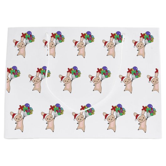 Bunny Merry Winter Animals Rabbit Groot Cadeauzakje (Voorkant)