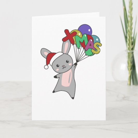 Bunny Merry Winter Animals Rabbit Kaart (Voorkant)