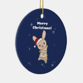 Bunny Merry Winter Animals Rabbits Ceram Keramisch Ornament (Rechts)