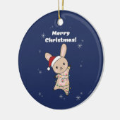 Bunny Merry Winter Animals Rabbits Ceram Keramisch Ornament (Links)
