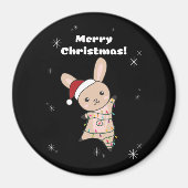 Bunny Merry Winter Animals Rabbits Magne Magneet (Voorkant)