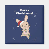 Bunny Merry Winter Animals Rabbits Magne Magneet (Voorkant)