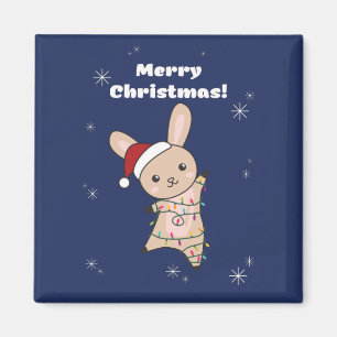 Bunny Merry Winter Animals Rabbits Magne Magneet