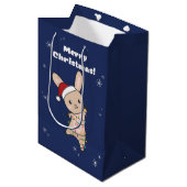 Bunny Merry Winter Animals Rabbits Mediu Medium Cadeauzakje (Voorkant Gekanteld)