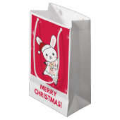 Bunny Merry Winter Animals Rabbits Small Klein Cadeauzakje (Voorkant Gekanteld)