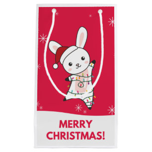 Bunny Merry Winter Animals Rabbits Small Klein Cadeauzakje