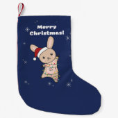 Bunny Merry Winter Animals Rabbits Small Kleine Kerstsok (Voorkant)