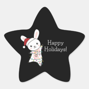 Bunny Merry Winter Animals Rabbits Star Ster Sticker