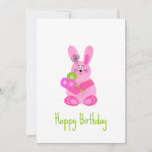 Bunny met bloemen feestdagenkaart (Voorkant)
