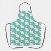 Bunny met bloemen overal boven Apron Schort (Voorkant)
