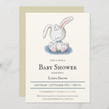 Bunny met Blue Bow Stropdas Boy Baby shower