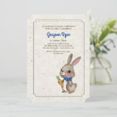 Bunny met Blue Bow-uitnodiging Kaart (Staand voorkant)