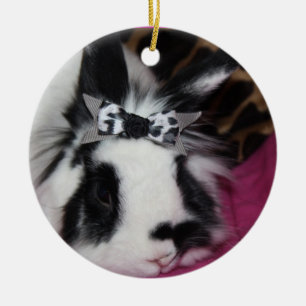 Bunny met Bow Ornament