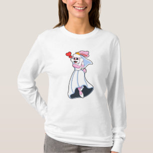 Bunny met bruiloft-jurk en kroon t-shirt