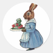 Bunny met Cake Ronde Sticker (Voorkant)