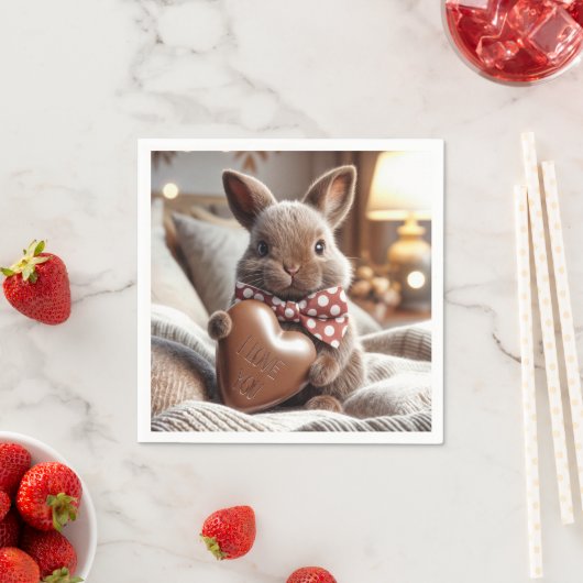 Bunny met chocolade hart servet (Insitu)