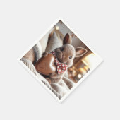 Bunny met chocolade hart servet (Hoek)