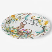 Bunny met decoratieve eieren I floral Pasen Papieren Bordje (Gekanteld)