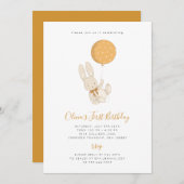 Bunny met een ballonvaardige uitnodiging (Voorkant / Achterkant)